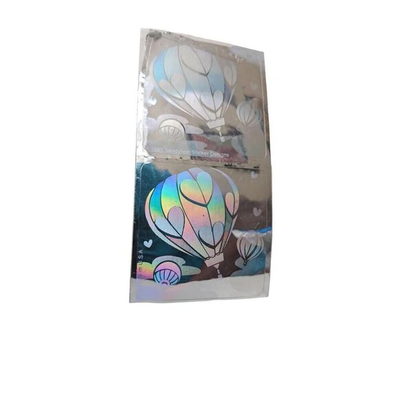 Vintage 80’s Sandylion 3D Holographic Stickers Hot Air Balloon 1983 Set of 2 - Picture 2 of 3